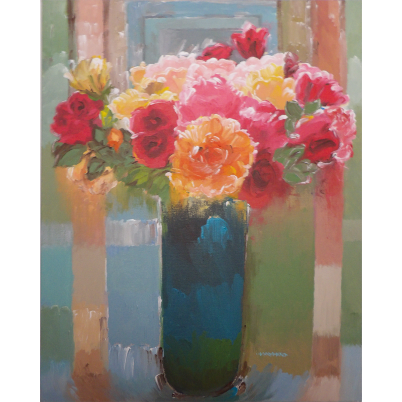 Bouquet In Blue Vase