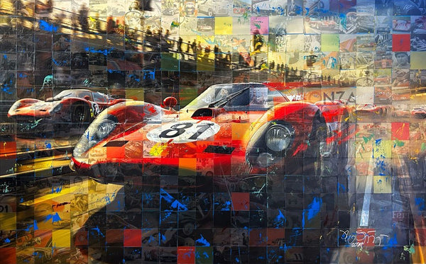 Jeff Stapleton, artist, The Red Car, ADC Fine Art, mixed media ...