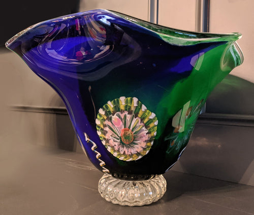 Jon Oakes, artist, Multicolored Glass Fluted Bowl #117, ADC Fine Art, Glass, original art