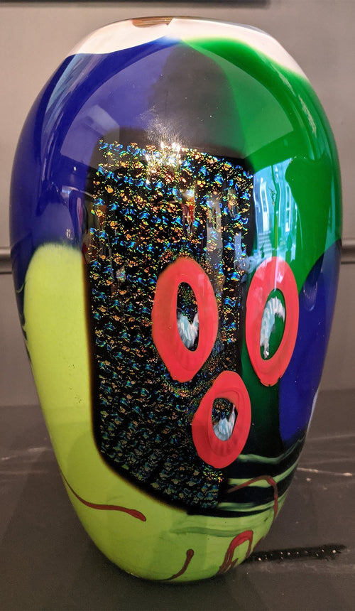 Jon Oakes, artist, Multicolored Glass Vase #1, ADC Fine Art, Glass, original art