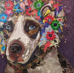Kerri Warner, artist, Dog with Flower Crown #2, ADC Fine Art, Painting, original art
