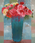 Roses In Blue Vase